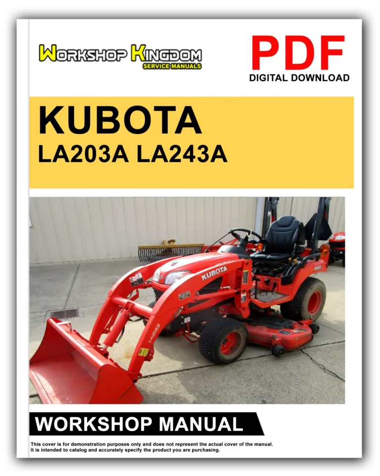 KUBOTA LA203A LA243A Workshop Repair Service Manual – English – PDF Download