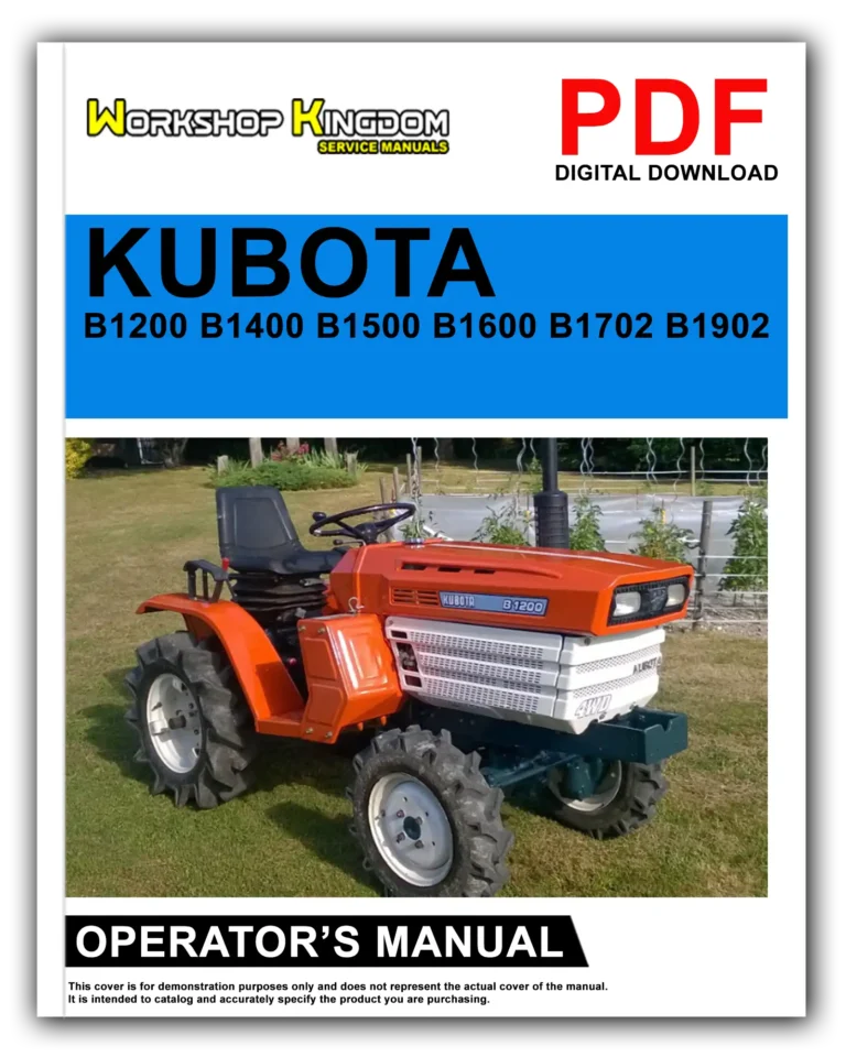 KUBOTA B1200 B1400 B1500 B1600 B1702 B1902 Operator’s Manual – English – PDF Download