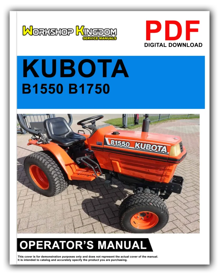 KUBOTA B1550 B1750 Operator’s Manual – English – PDF Download