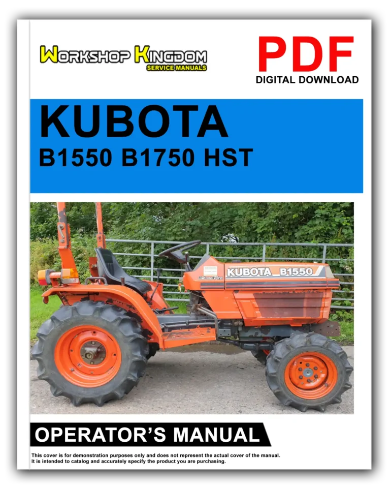 KUBOTA B1550 B1750 HST Operator’s Manual – English – PDF Download