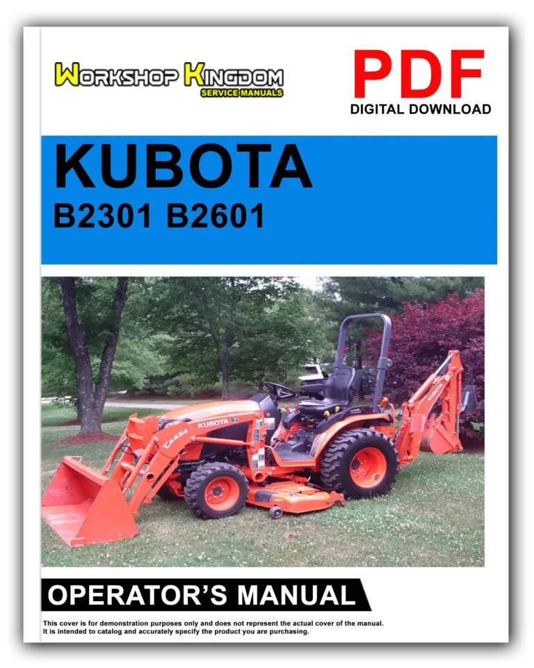 KUBOTA B2301 B2601 Operator’s Manual – English – PDF Download