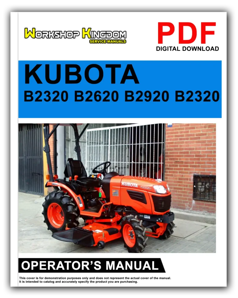 KUBOTA B2320 B2620 B2920 B2320 Operator’s Manual – English – PDF Download