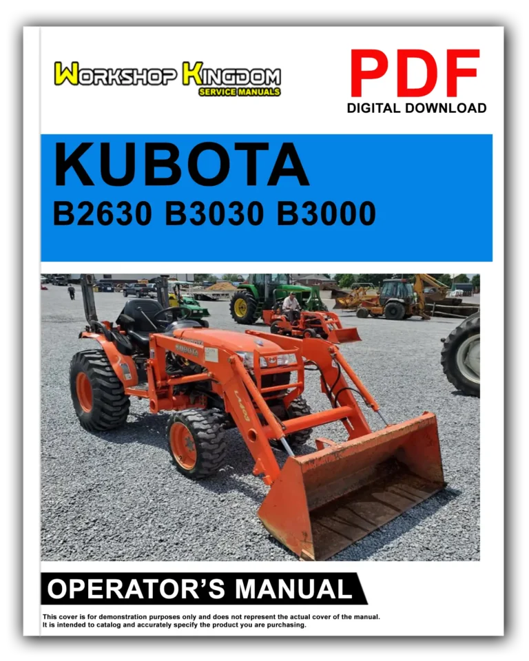 KUBOTA B2630 B3030 B3000 Operator’s Manual – English – PDF Download