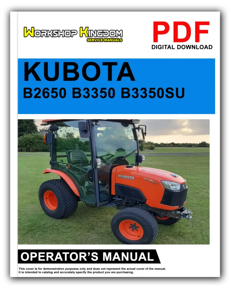 KUBOTA B2650 B3350 B3350SU Operator’s Manual – English – PDF Download