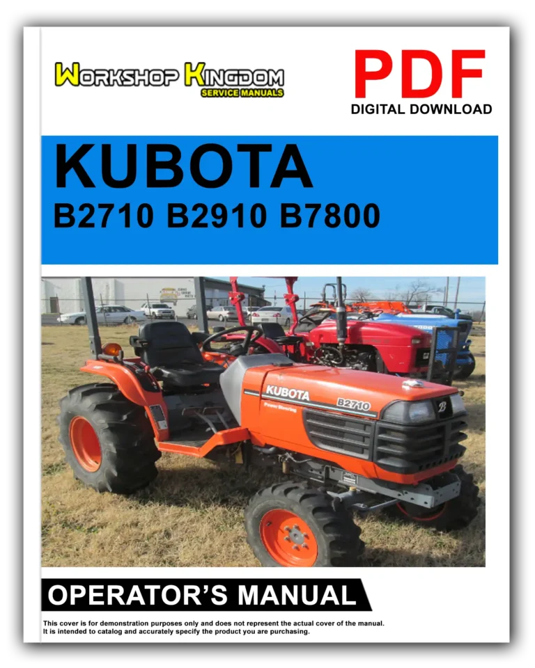 KUBOTA B2710 B2910 B7800 Operator’s Manual – English – PDF Download