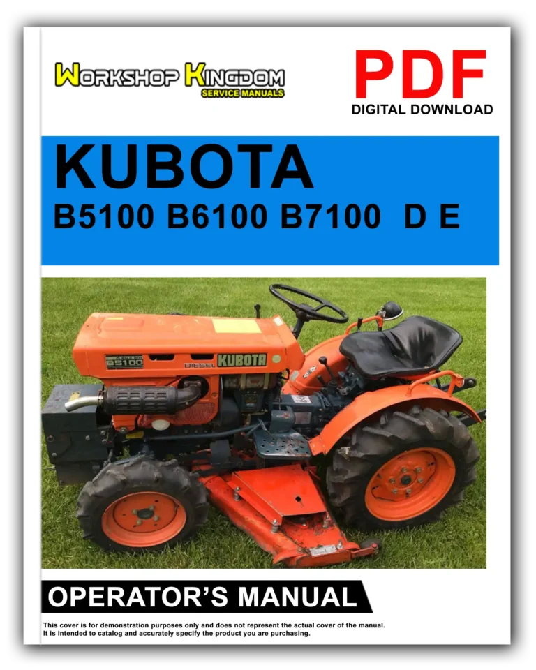 KUBOTA B5100 B6100 B7100 Operator’s Manual – English – PDF Download