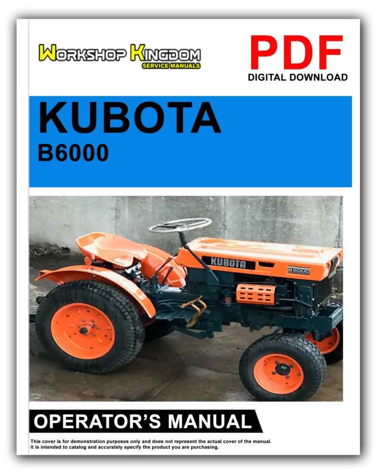 KUBOTA B6000 Operator’s Manual – English – PDF Download