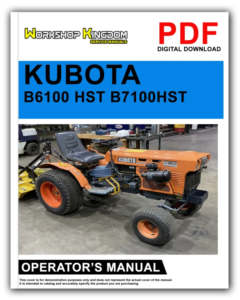 KUBOTA B6100 HST B7100HST Operator’s Manual – English – PDF Download