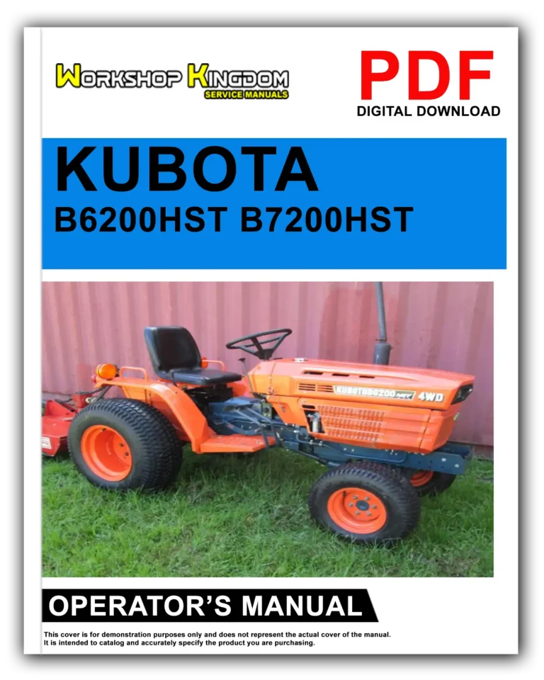 KUBOTA B6200HST B7200HST Operator’s Manual – English – PDF Download