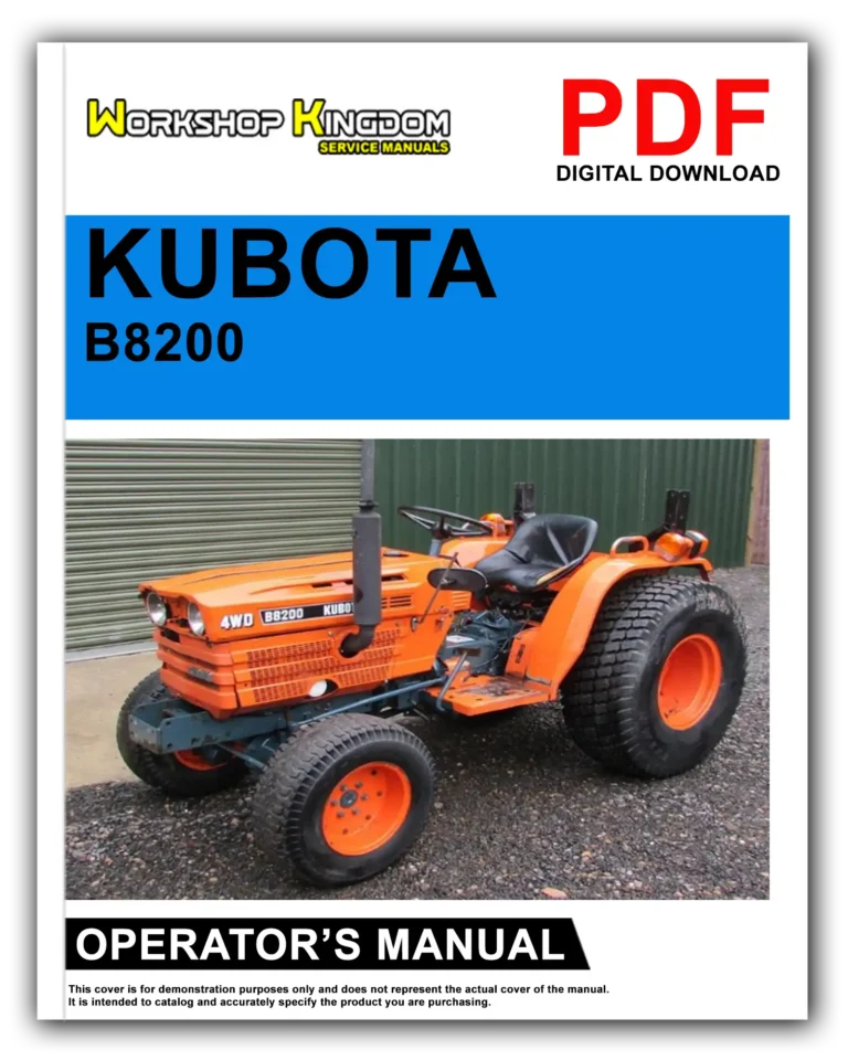 KUBOTA B8200 Operator’s Manual – English – PDF Download
