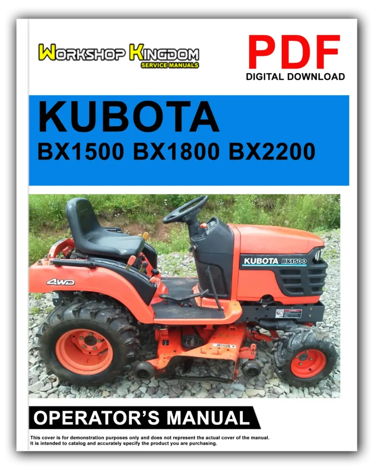KUBOTA BX1500 BX1800 BX2200 Operator’s Manual – English – PDF Download