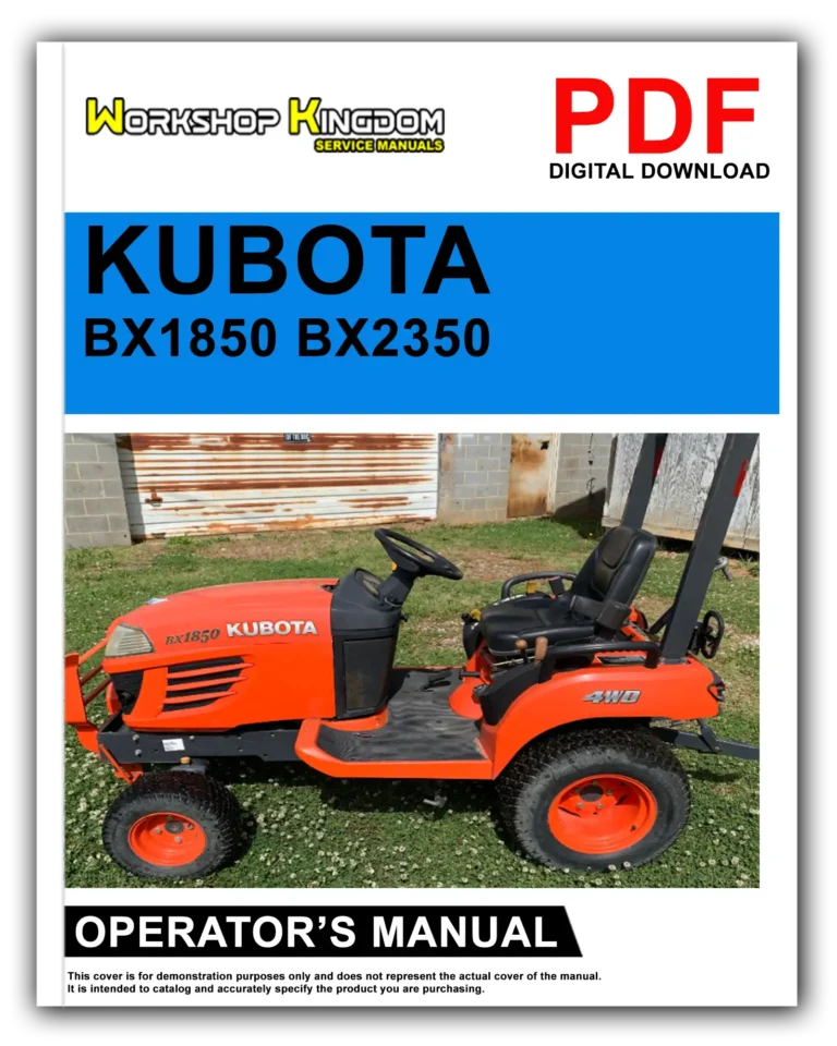 KUBOTA BX1850 BX2350 Operator’s Manual – English – PDF Download