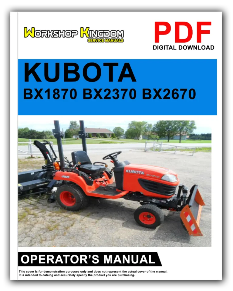 KUBOTA BX1870 BX2370 BX2670 Operator’s Manual – English – PDF Download