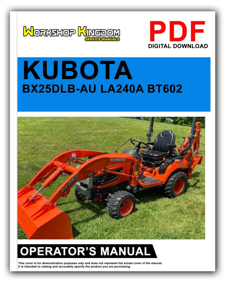 KUBOTA BX25DLB-AU LA240A BT602 Operator’s Manual – English – PDF Download