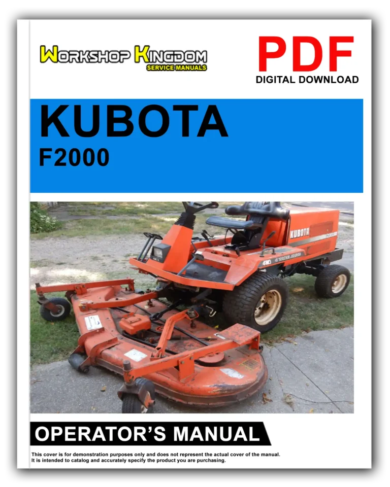 KUBOTA F2000 Operator’s Manual – English – PDF Download