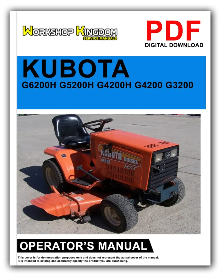 KUBOTA G6200H G5200H G4200H G4200 G3200 Operator’s Manual – English – PDF Download