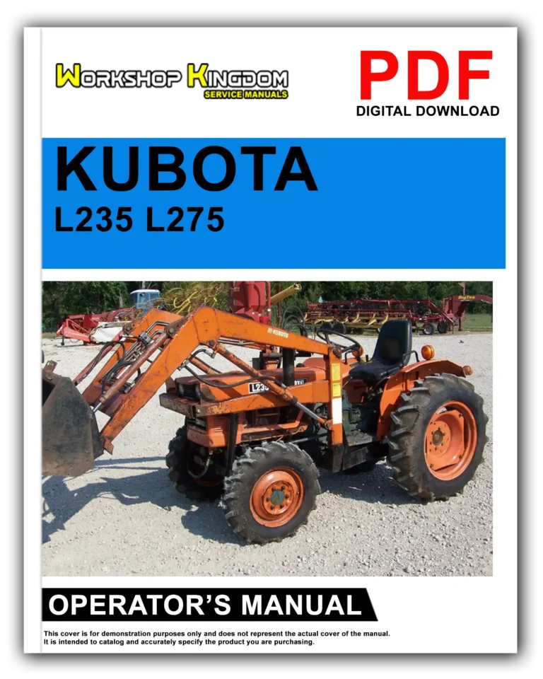 KUBOTA L235 L275 Operator’s Manual – English – PDF Download