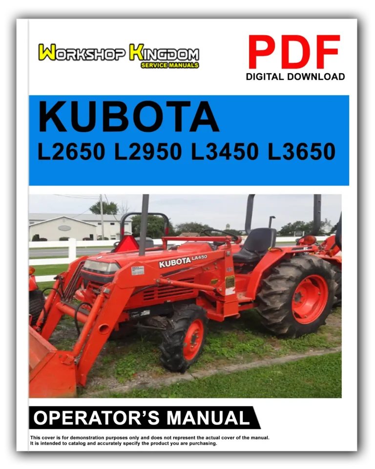 KUBOTA L2650 L2950 L3450 L3650 Operator’s Manual – English – PDF Download