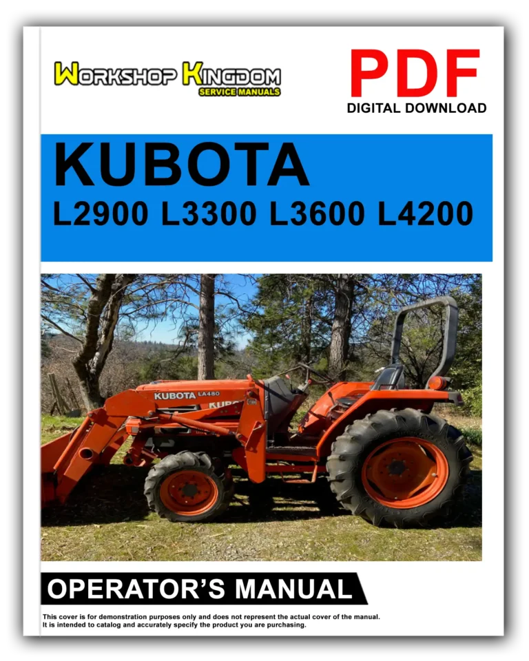 KUBOTA L2900 L3300 L3600 L4200 Operator’s Manual – English – PDF Download