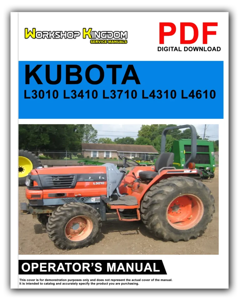 KUBOTA L3010 L3410 L3710 L4310 L4610 Operator’s Manual – English – PDF Download