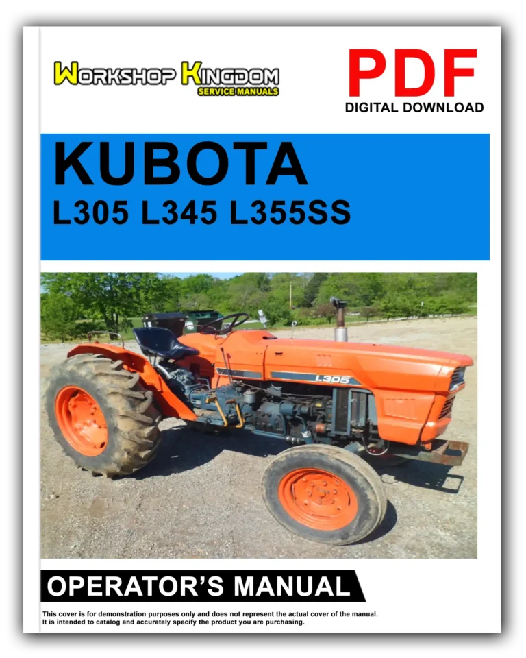 KUBOTA L305 L345 L355SS Operator’s Manual – English – PDF Download