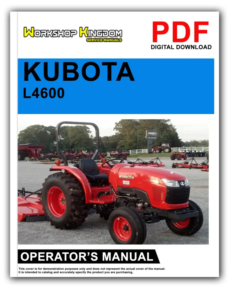 KUBOTA L4600 Operator’s Manual – English – PDF Download