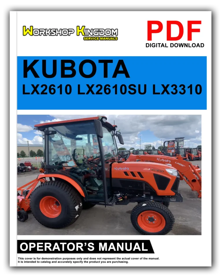 KUBOTA LX2610 LX2610SU LX3310 Operator’s Manual – English – PDF Download
