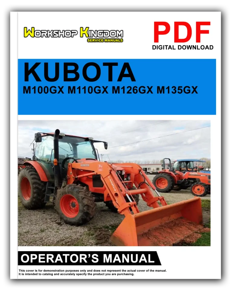 KUBOTA M100GX M110GX M126GX M135GX Operator’s Manual – English – PDF Download