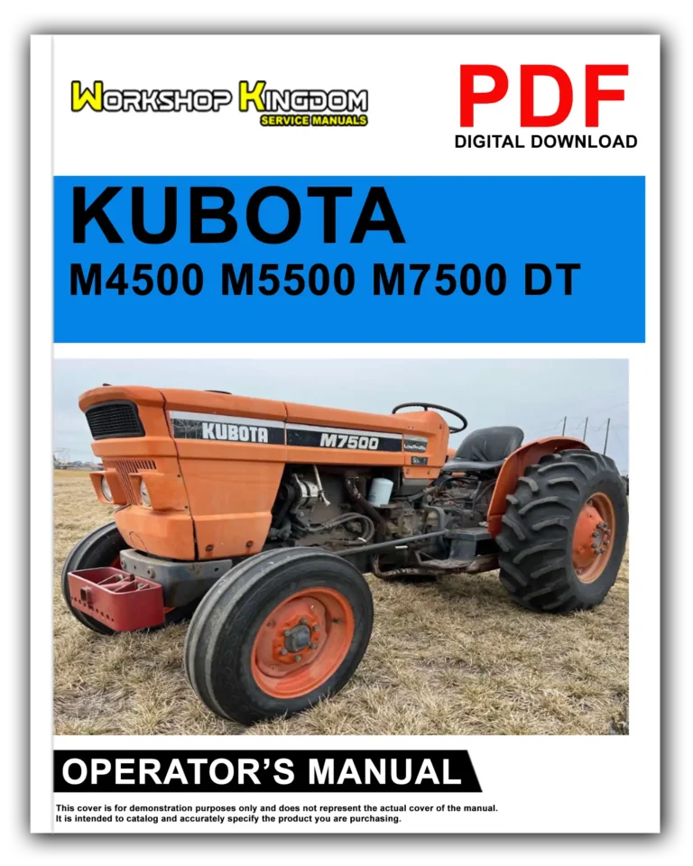KUBOTA M4500 M5500 M7500 DT Operator’s Manual – English – PDF Download