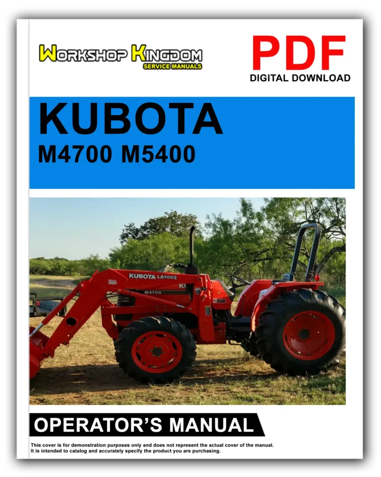 KUBOTA M4700 M5400 Operator’s Manual – English – PDF Download