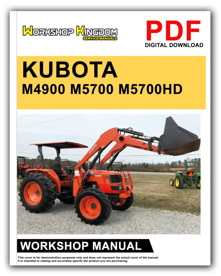 KUBOTA M4900 M5700 M5700HD Workshop Repair Service Manual – English – PDF Download