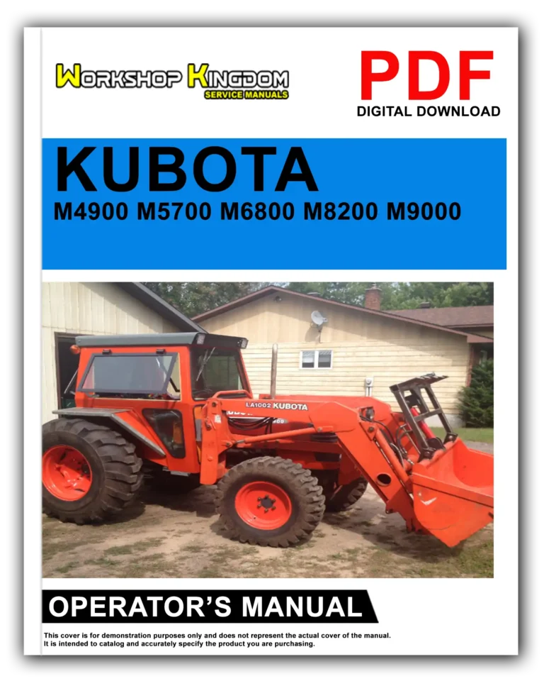 KUBOTA M4900 M5700 M6800 M8200 M9000 Operator’s Manual – English – PDF Download