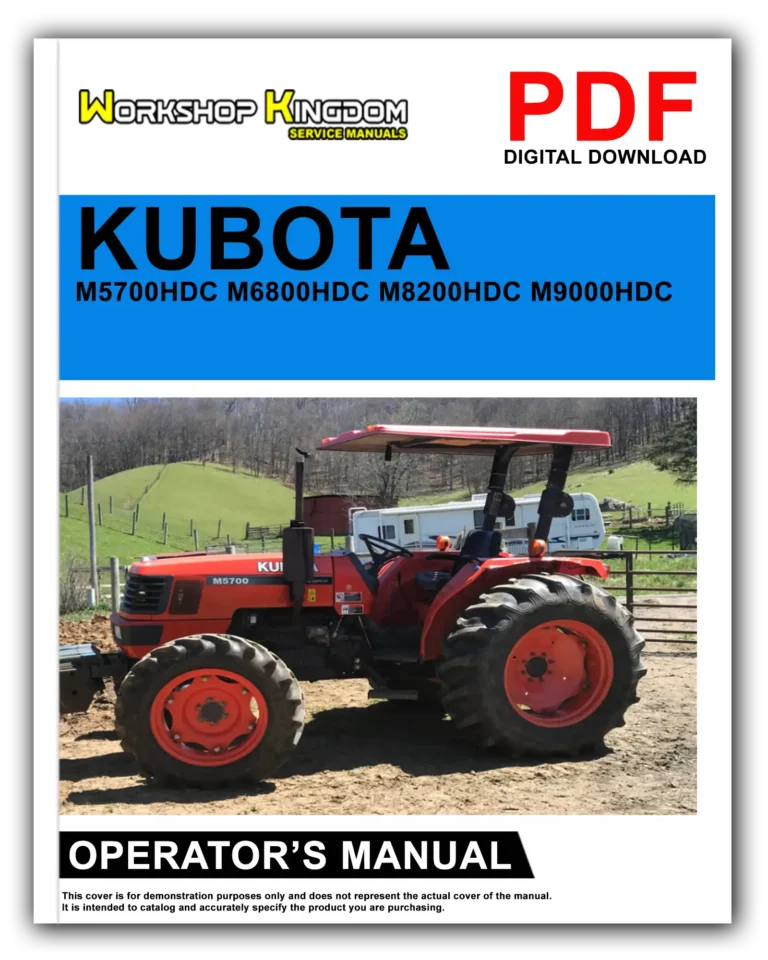 KUBOTA M5700HDC M6800HDC M8200HDC M9000HDC Operator’s Manual – English – PDF Download