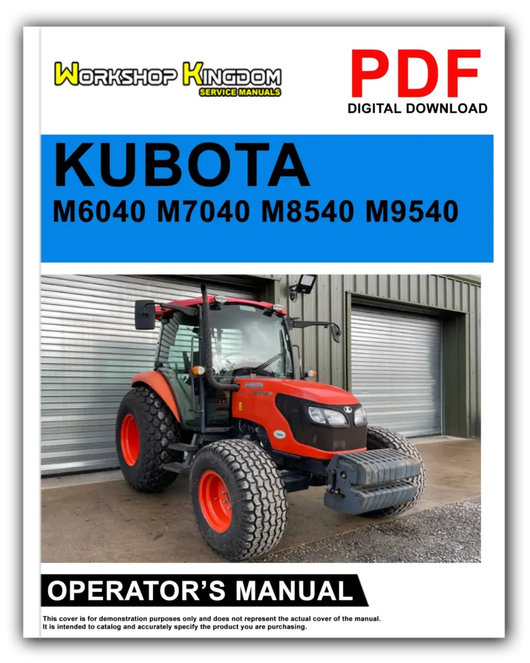 KUBOTA M6040 M7040 M8540 M9540 Operator’s Manual – English – PDF Download