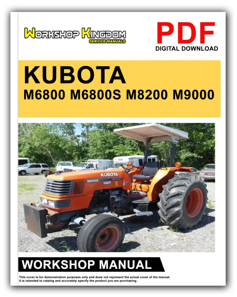 KUBOTA M6800 M6800S M8200 M9000 Workshop Repair Service Manual – English – PDF Download