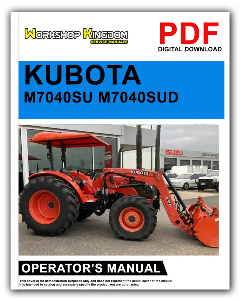 KUBOTA M7040SU M7040SUD Operator’s Manual – English – PDF Download