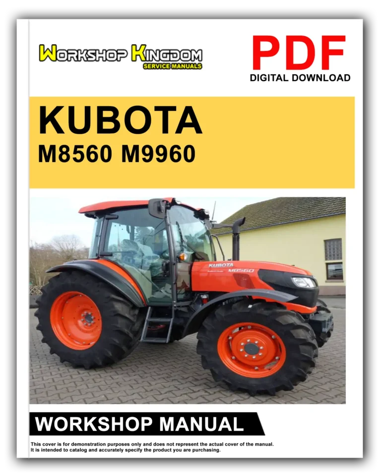 KUBOTA M8560 M9960 Workshop Repair Service Manual – English – PDF Download