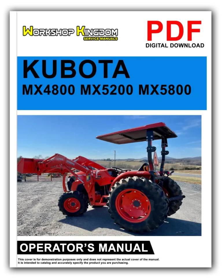 KUBOTA MX4800 MX5200 MX5800 Operator’s Manual – English – PDF Download
