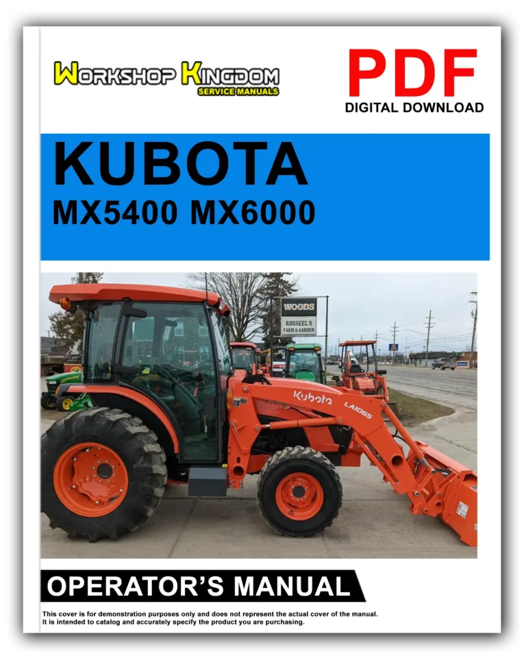 KUBOTA MX5400 MX6000 Operator’s Manual – English – PDF Download