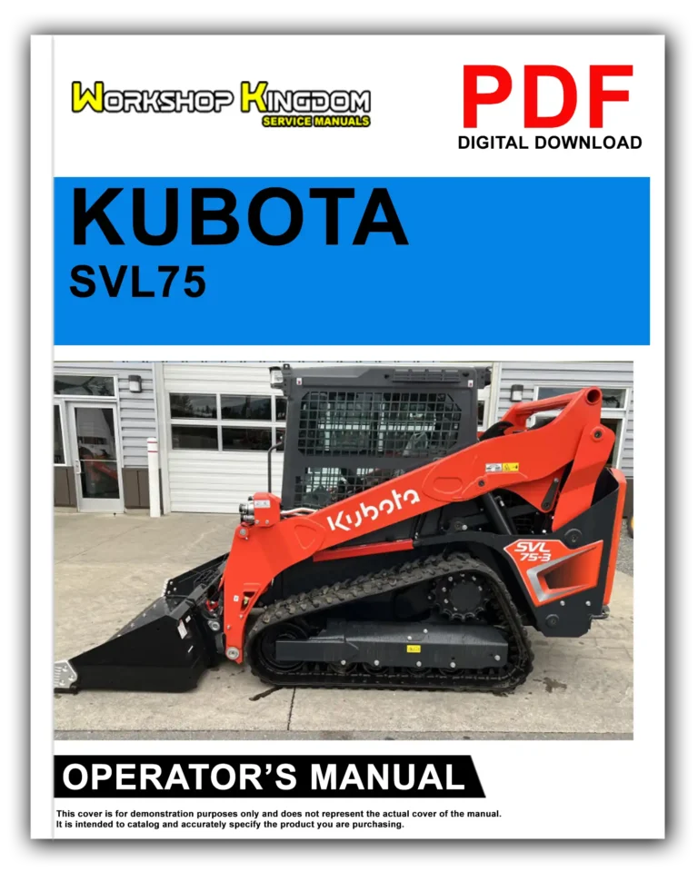 KUBOTA SVL75 Operator’s Manual – English – PDF Download