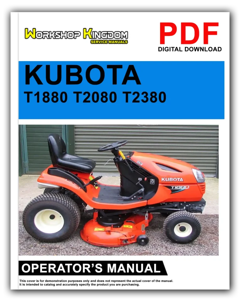 KUBOTA T1880 T2080 T2380 Operator’s Manual – English – PDF Download