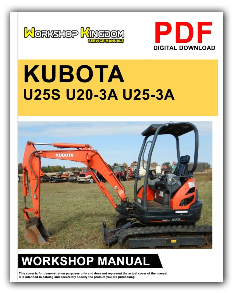 KUBOTA U25S U20-3A U25-3A Workshop Repair Service Manual – English – PDF Download